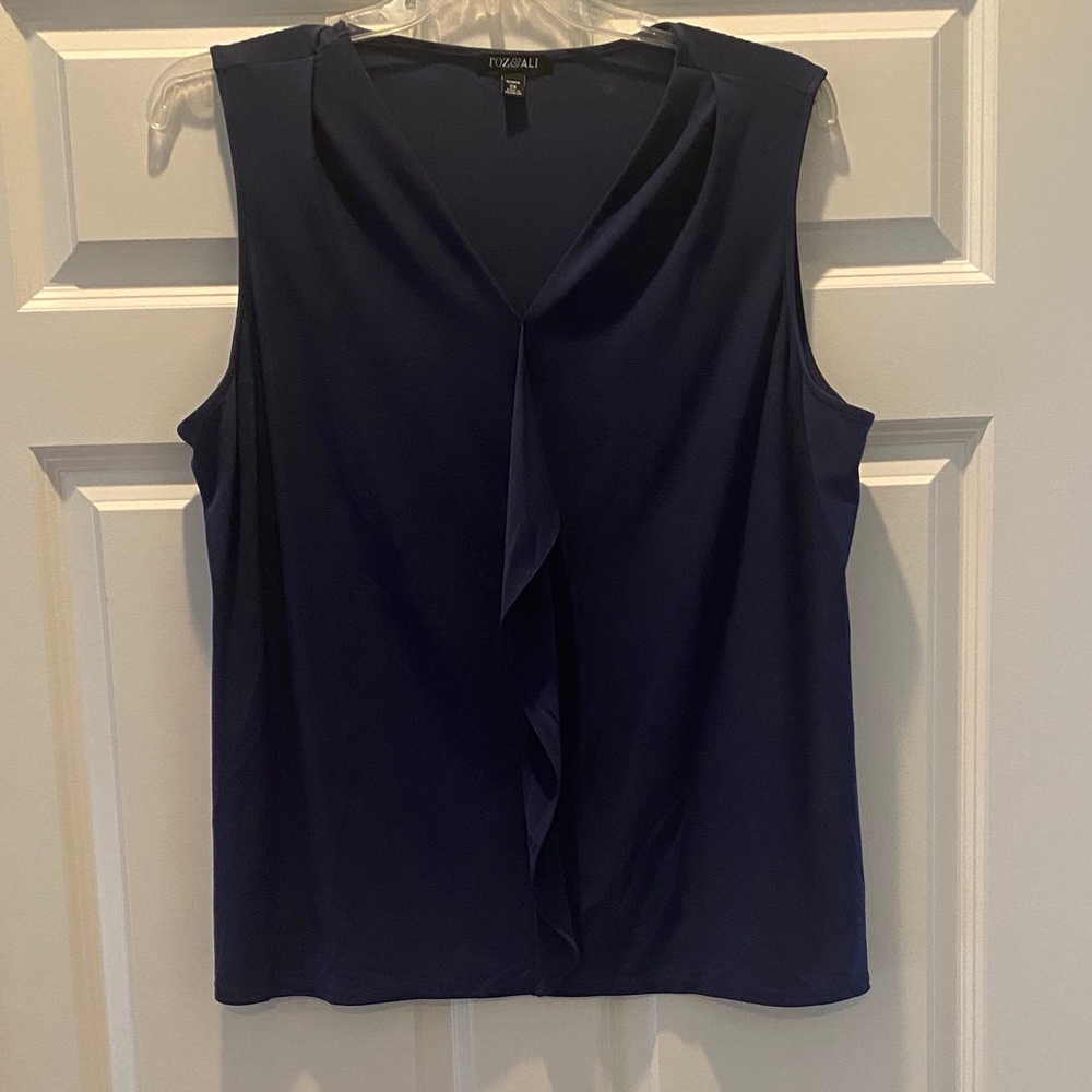 Roz & Ali Navy Sleeveless Blouse